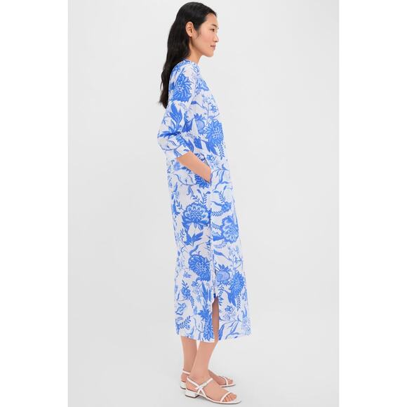 RO'S GARDEN Blue Tiffany Asha Long Kurta Size L NWT Retail $185 Tuckernuck - Picture 6 of 8